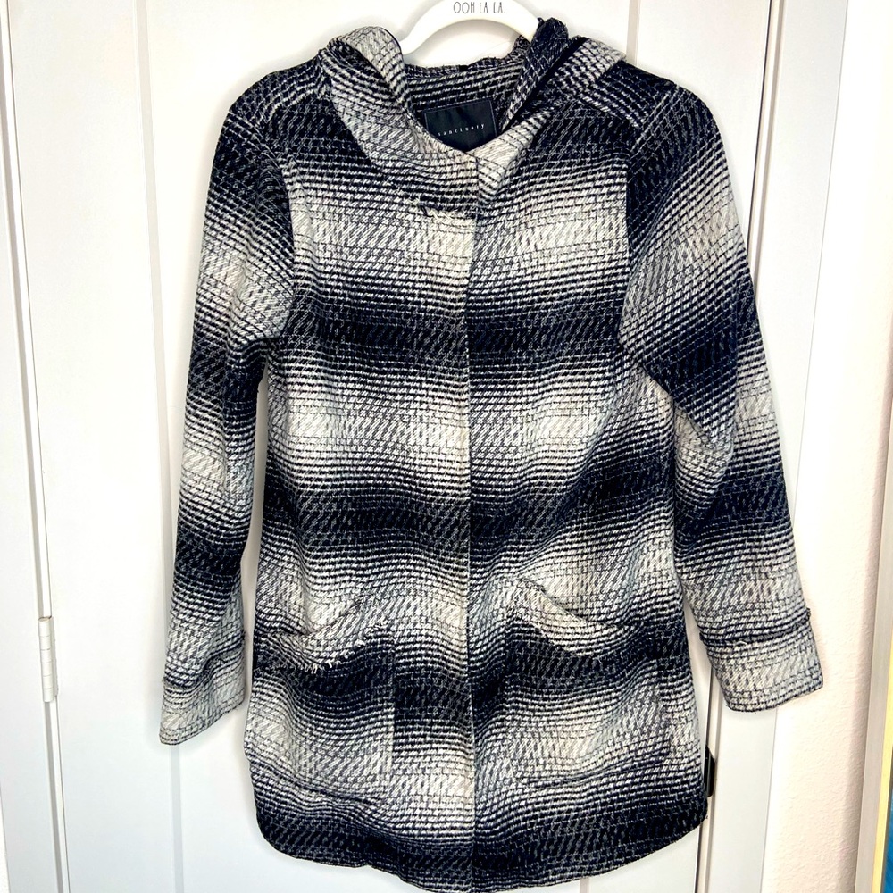Sanctuary Coat with Hidden Snap Buttons & Hood